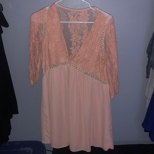 Baby pink mini dress